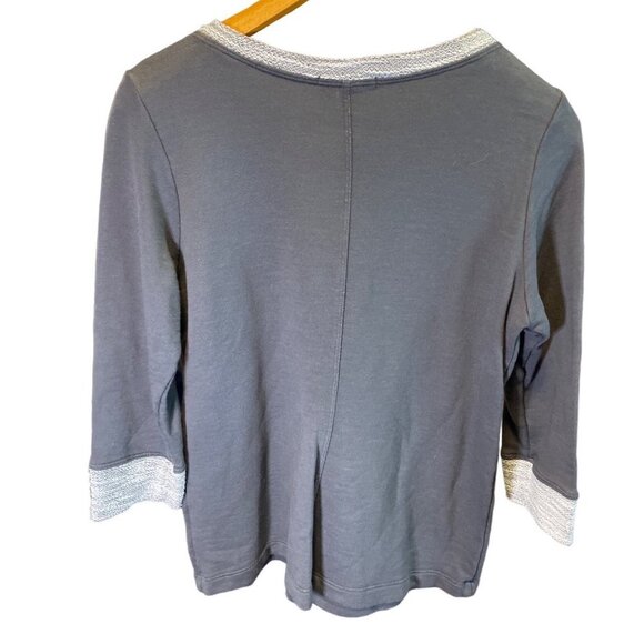 Fresh Produce Soft Blue Round Neck 3/4 Sleeve Made in USA Top Sz 14 - Picture 2 of 11